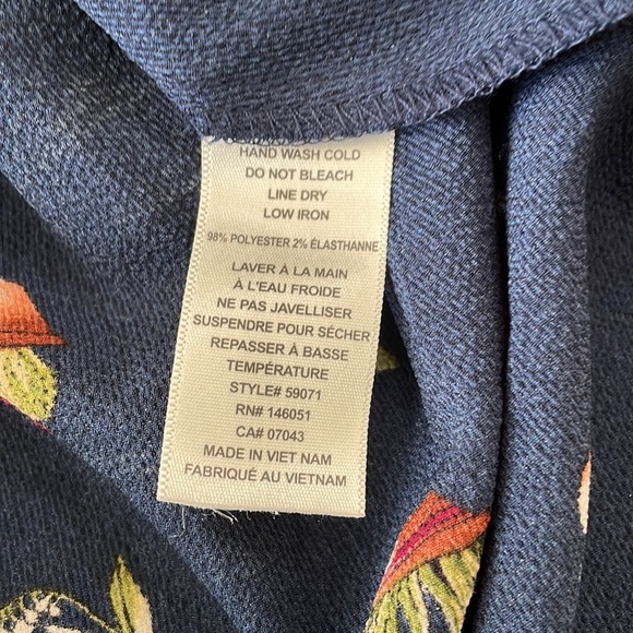 Navy Blue Plant Dress - Picture 5 of 5